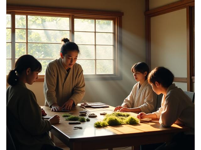 Initial small workshop in Osaka with Sensei Aoki teaching a few students about garden design