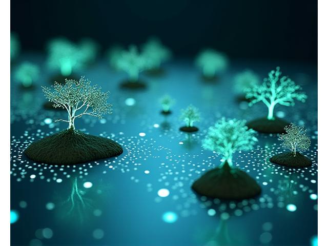A conceptual image of a Japanese garden projected onto a screen, representing future virtual learning or global reach