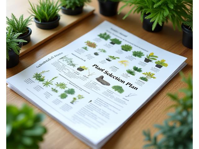 多様な在来植物が配置された植物選定計画書