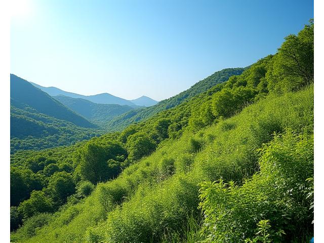 兵庫県の丘陵地帯における植物ベースの侵食制御