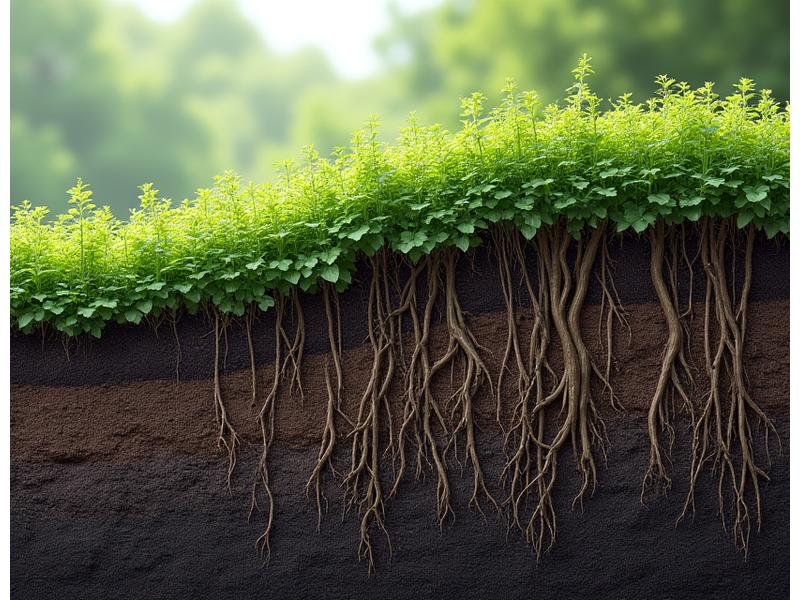 斜面を安定させる日本の在来植物の根系
