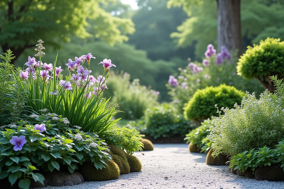 多様な日本の在来植物が咲く庭