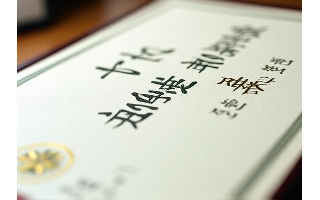 日本庭園協会認定証