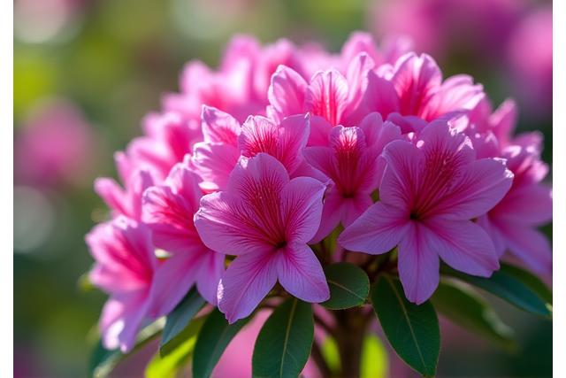 鮮やかな花を咲かせるツツジの群生