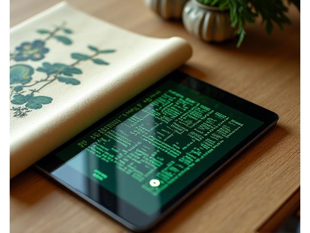 日本の伝統的な巻物と現代的なデジタルタブレットが並べられ、知的財産保護とコンテンツ共有のバランスを象徴している。背景はZenvoratechron サミット・スパイアーズ・ガーデンズのブランドカラーで統一されている。
